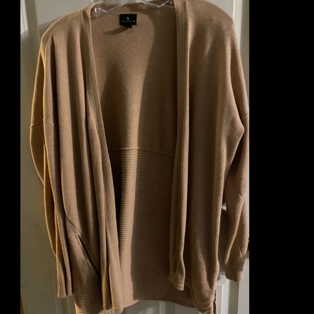 Half ribbed cardigan